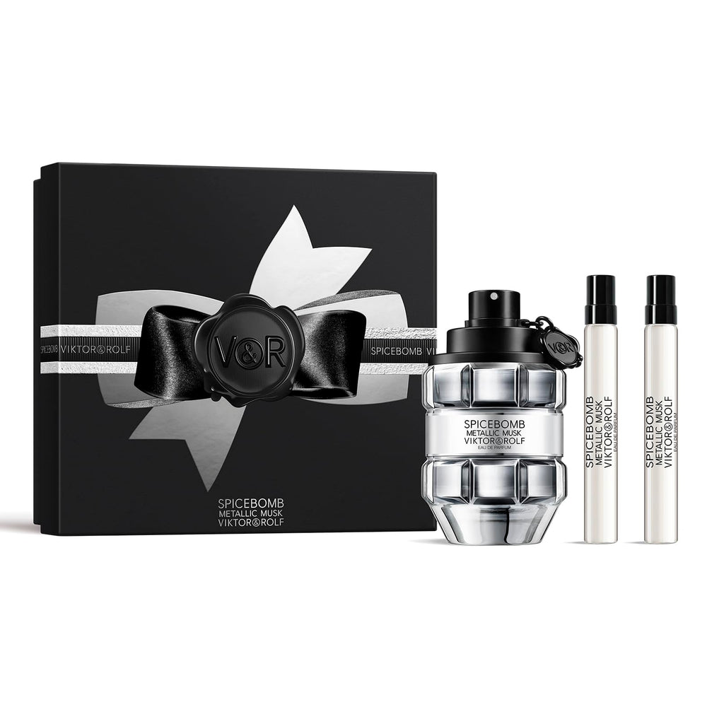 Viktor&Rolf Spicebomb Metallic Musk full-size bottle shows bold, lasting scent