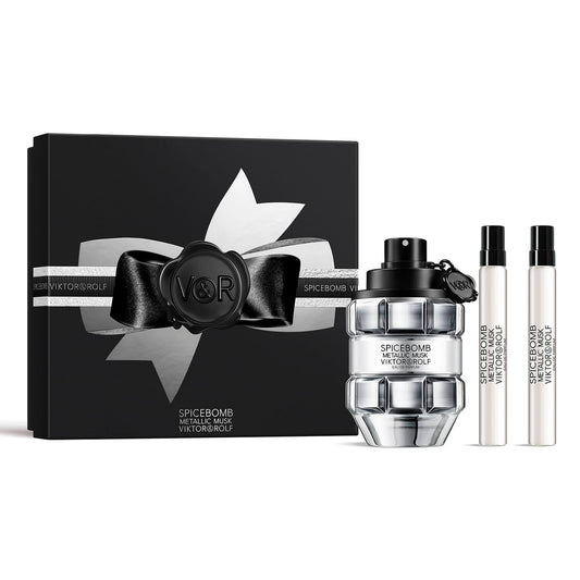 Viktor&Rolf Spicebomb Metallic Musk full-size bottle shows bold, lasting scent