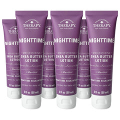 Village Naturals Therapy Nighttime Moisturizing Lotion bottle for overnight hydration.