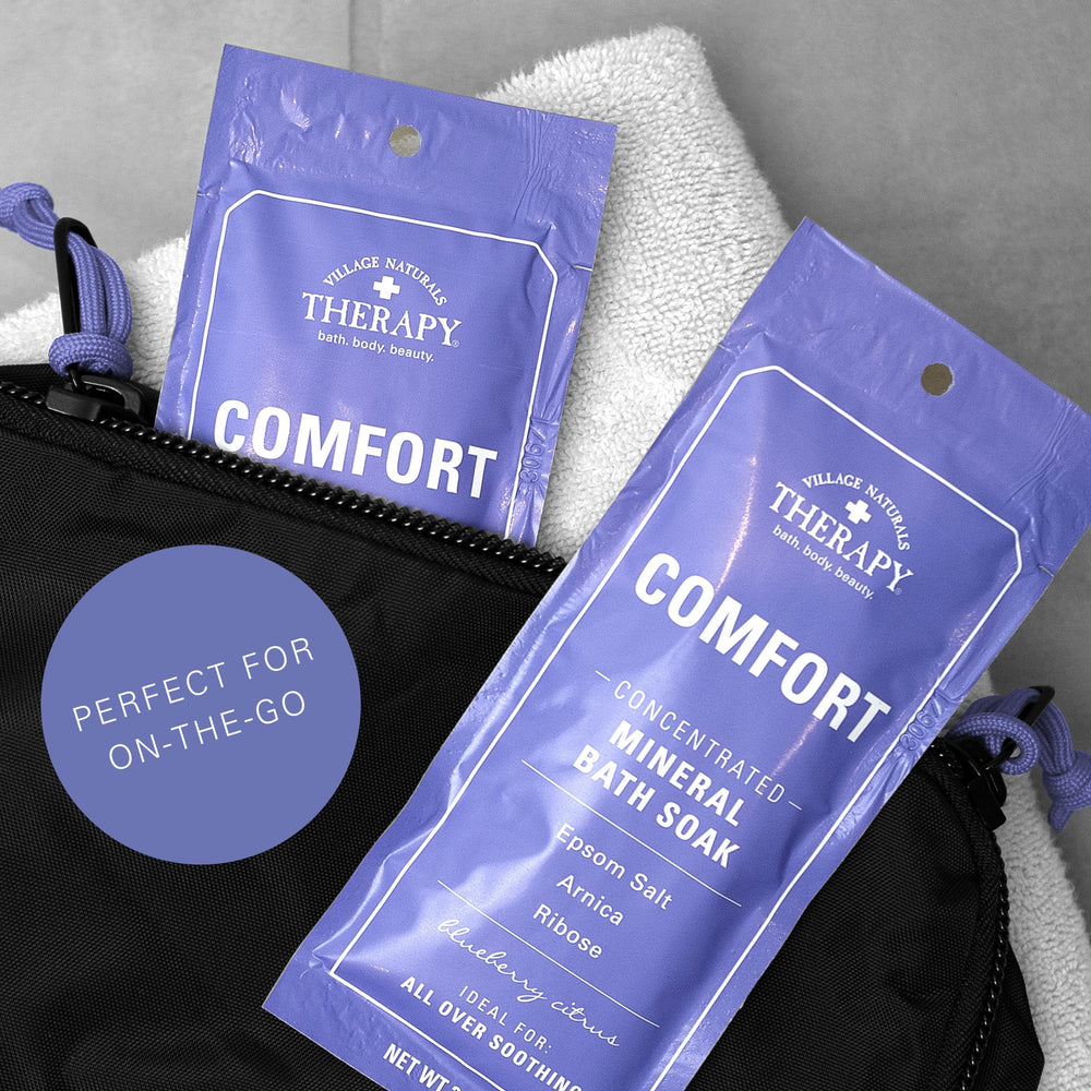 Village Naturals Therapy USA made cruelty-free packaging appeal.
