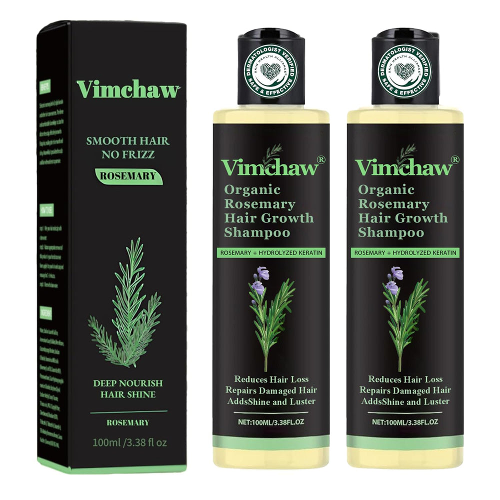 Vimchaw Rosemary Hair Growth Shampoo bottle showing natural formula for thicker hair