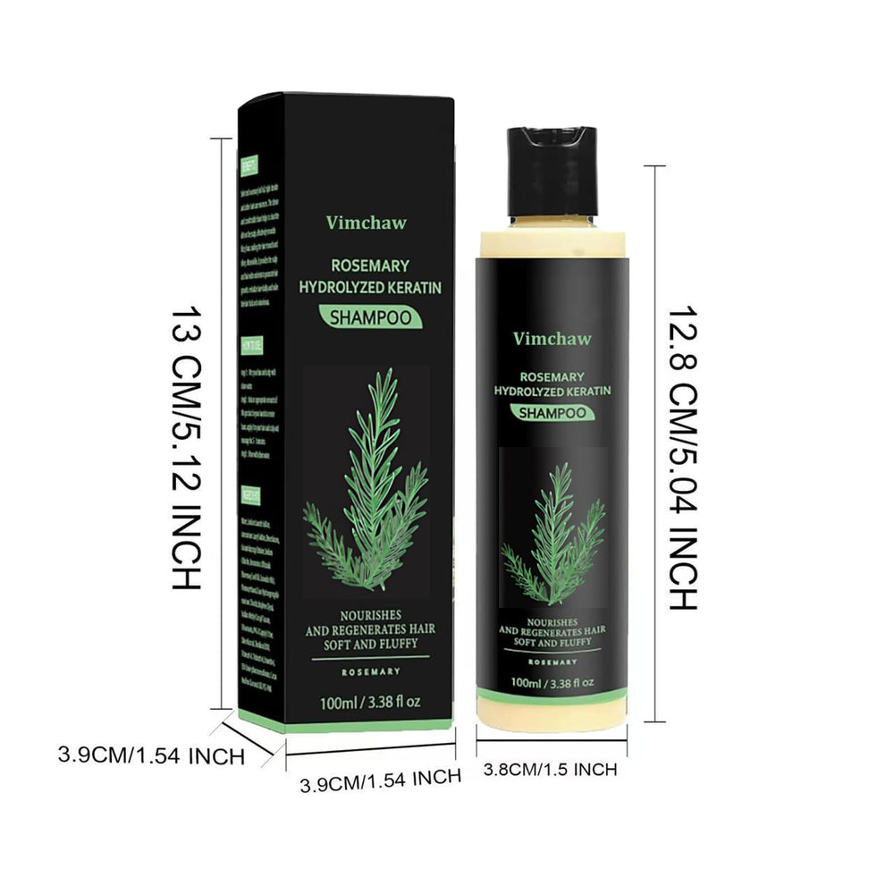 Vimchaw Rosemary Shampoo label closeup highlights natural ingredients for daily care