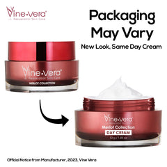 Vine Vera Merlot Day Cream spread on hand shows luxurious softness