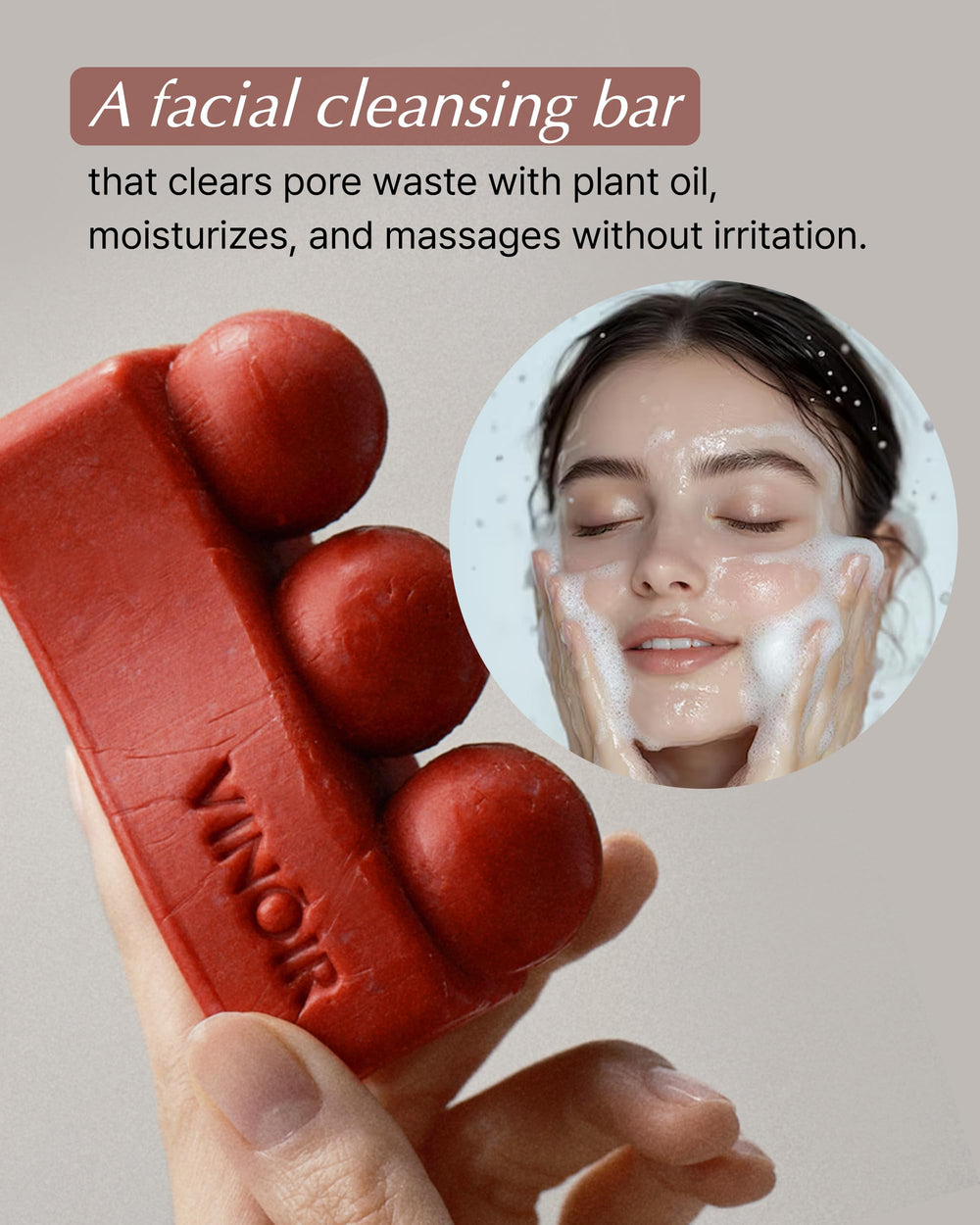 VINOIR Decanting Bar calendula and ceramides soothe and hydrate.