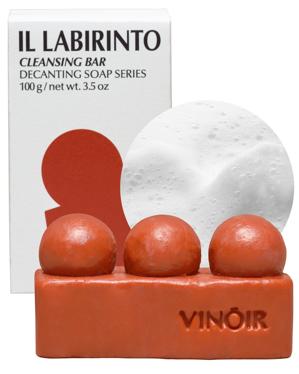 VINOIR Decanting Bar close-up showing silky lather for a refreshing cleanse.