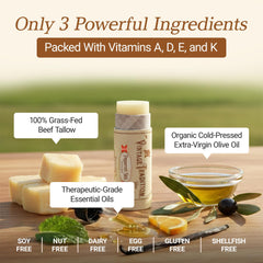 Vintage Tradition grass-fed tallow application delivers rich moisturization