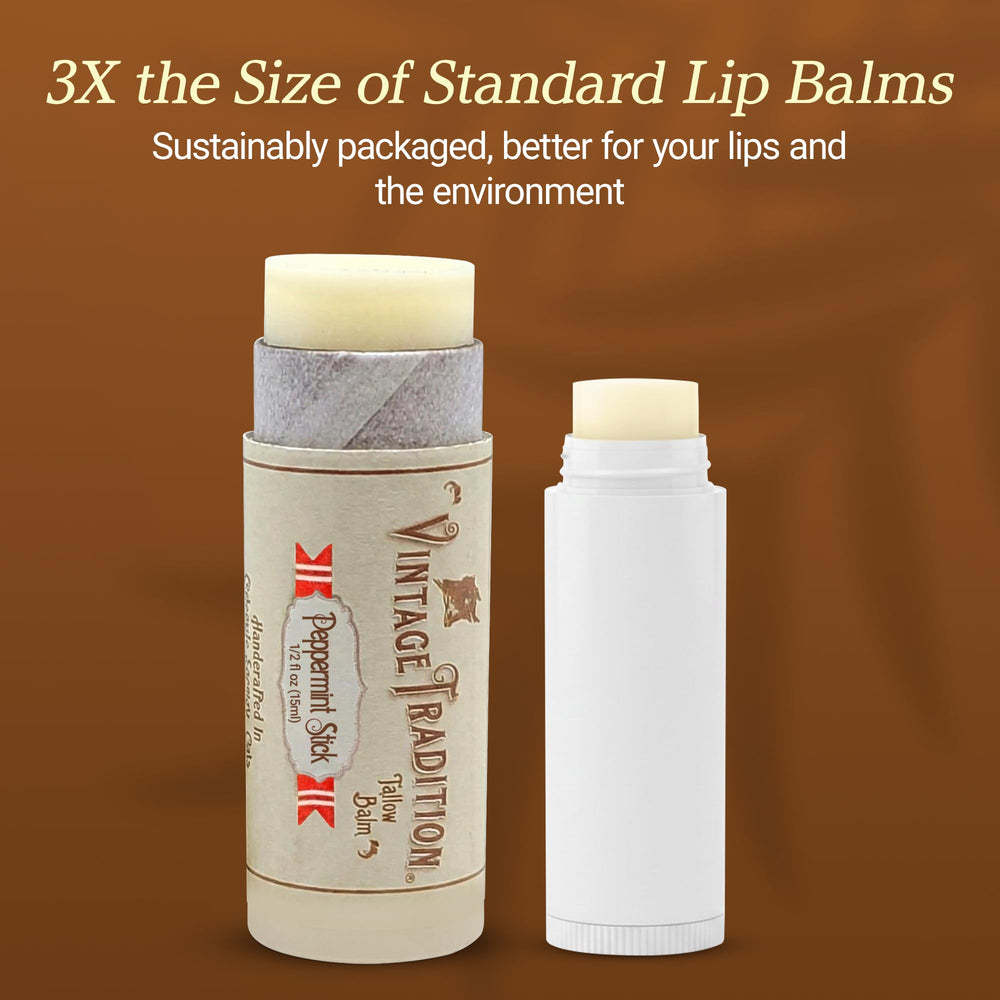 Vintage Tradition lip balm tube on the go for daily hydration