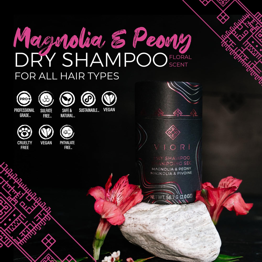 Viori dry shampoo powder root application focuses on the scalp for revitalized volume.