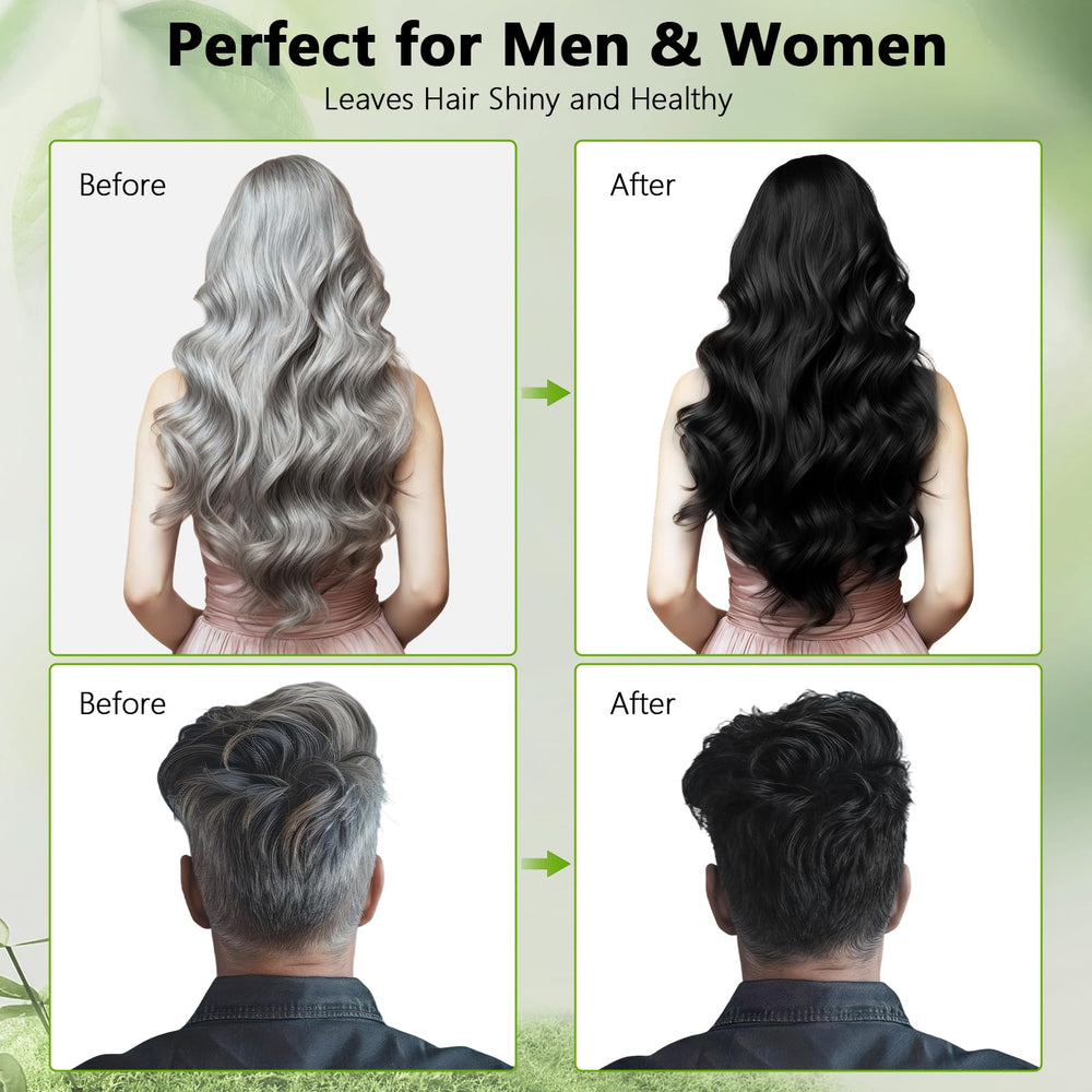 Vireo Color gray hair before and after close-up.