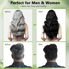 Vireo Color gray hair before and after close-up.