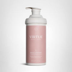 Virtue Smooth Conditioner bottle on bathroom shelf ready for daily routine.