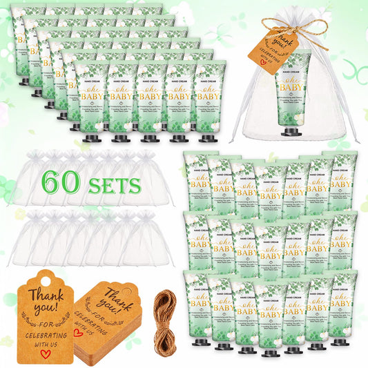 VISCOO Oh Baby hand cream set with 60 travel-size tubes, ideal for baby shower favors.