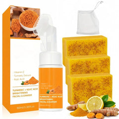 VISEWI turmeric face wash with brush offering gentle cleansing for sensitive skin.