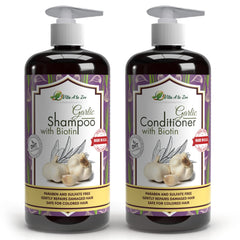 Vita A To Zee garlic shampoo bottle highlighting anti-DHT support for healthier scalp