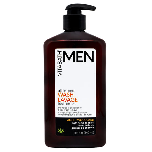 Vitabath Amber Woodland bottle provides an all-in-one cleansing option.