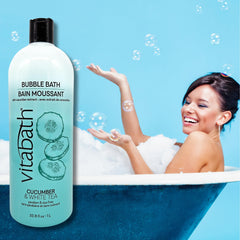 Vitabath Cucumber & White Tea Bubble Bath cucumber essence for calming aroma.