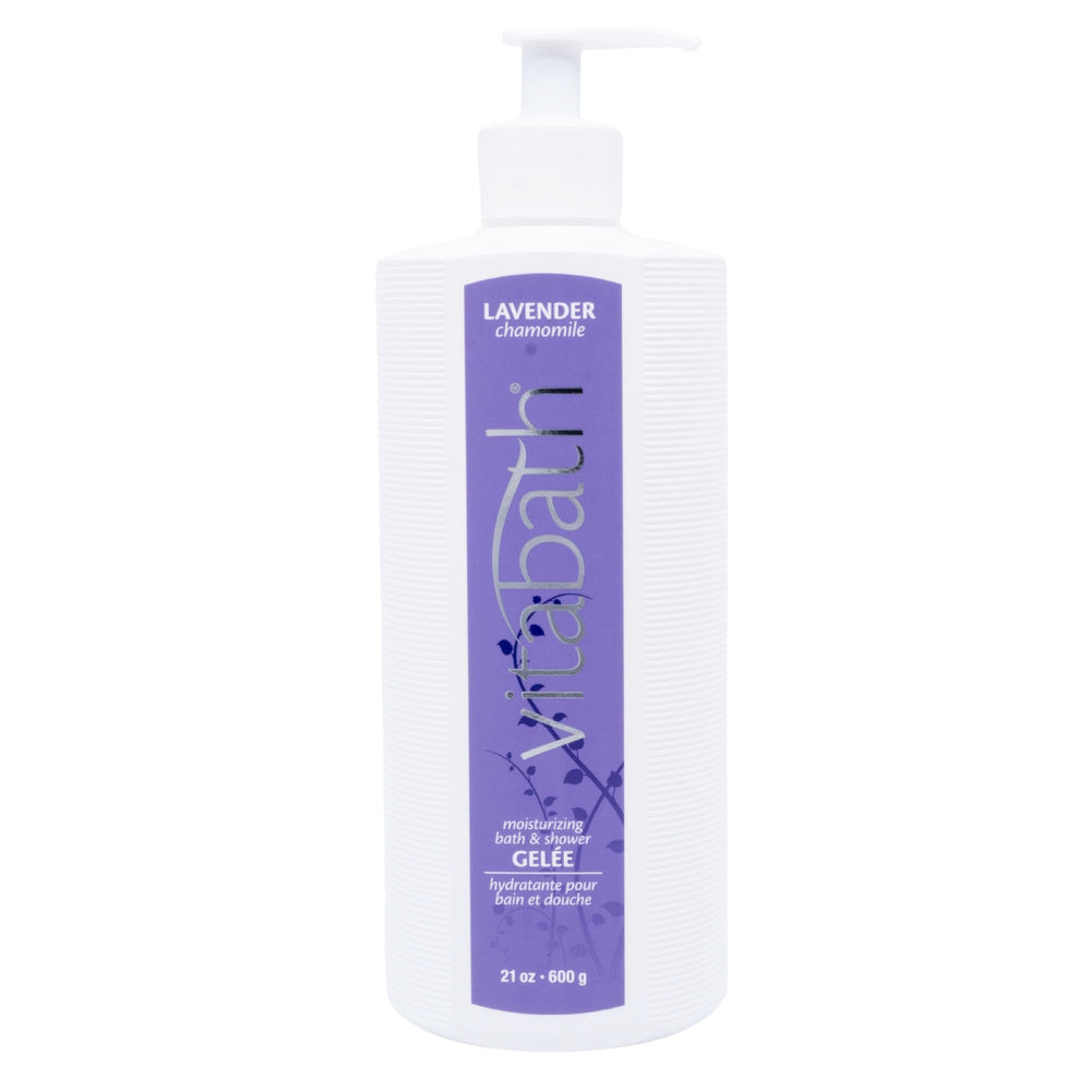 Vitabath Lavender Chamomile lather close-up highlights gentle cleansing and nourishing botanicals.