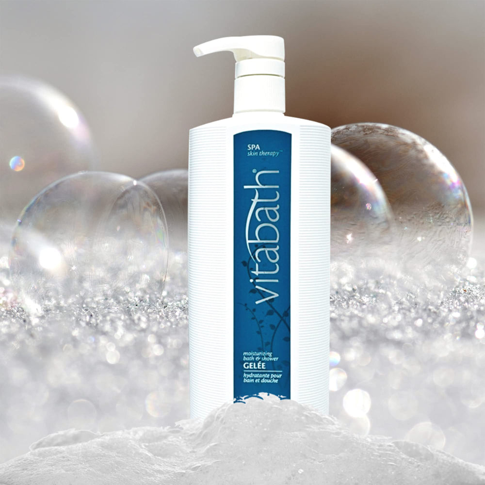 Vitabath Gelee packaging close-up emphasizing heritage and premium formula