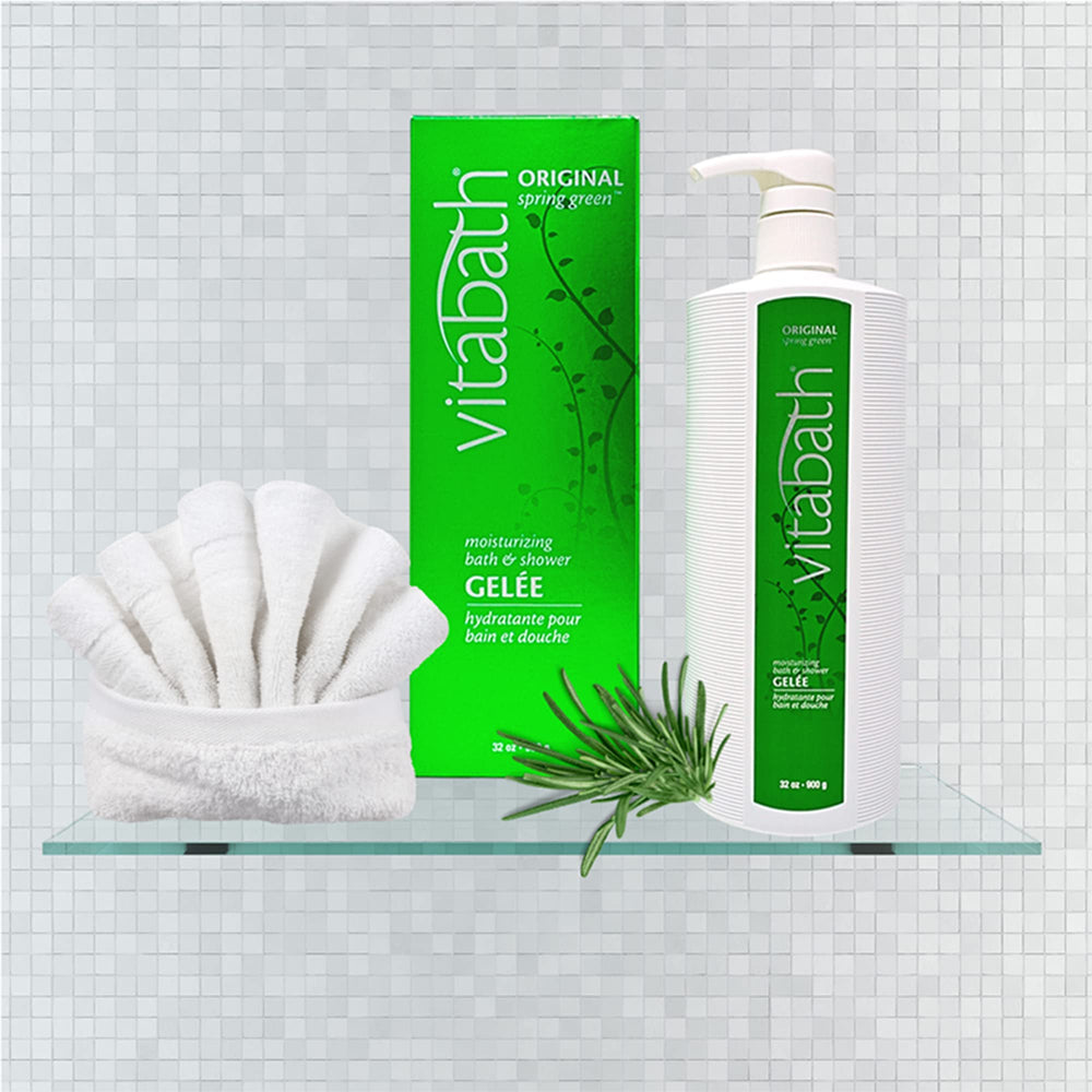 Vitabath Original Spring Green ingredients showcase botanicals and vitamins for skin care.