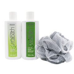 Vitabath Original Spring Green lotion jar provides lightweight, non-greasy hydration.