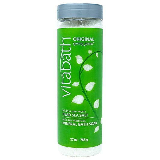 Vitabath Original Spring Green Mineral Bath Soak bottle for a skin-softening spa experience