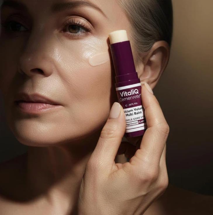 VitailQ balm used on the face and neck for balanced moisture