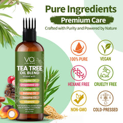 Vital Affair Tea Tree Oil batana oil blend conveys deep hydration and softness.