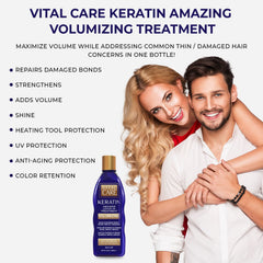 Vital Care Keratin Amazing dispensing pump shown for easy daily application