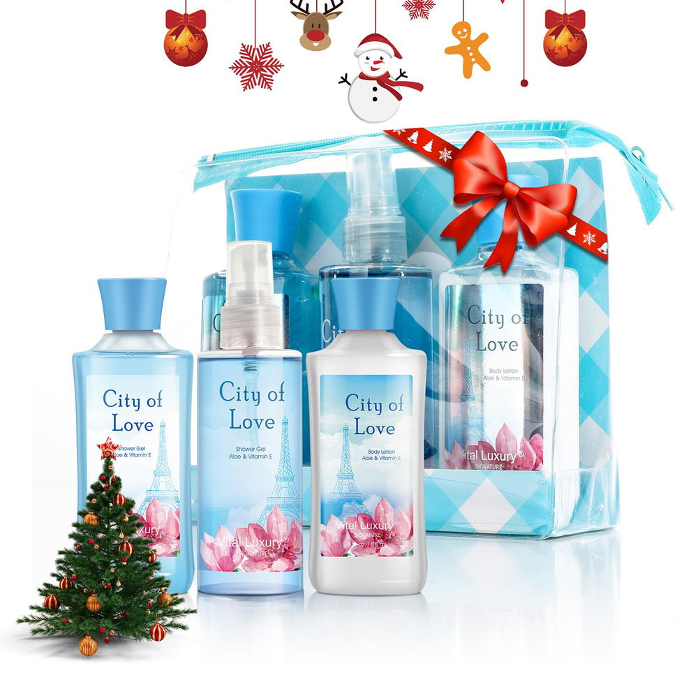 Vital Luxury city-of-love travel set body lotion close-up, fast-absorbing moisture