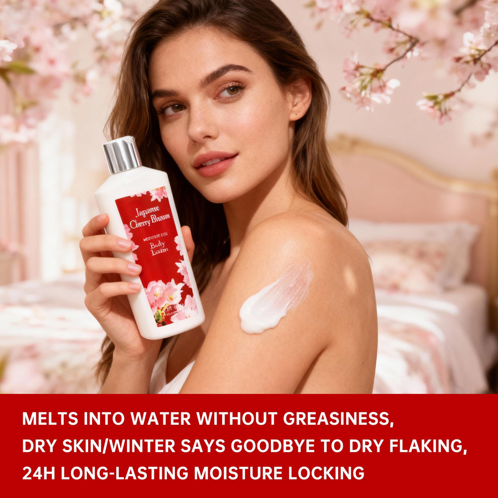 Vital Luxury Cherry Blossom Body Cream close-up emphasizes hydrating texture.