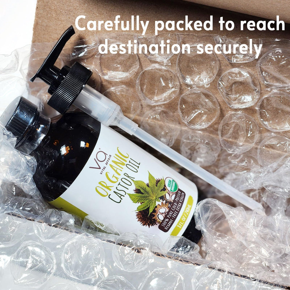 VITAL AFFAIR label close-up on glass bottle signals quality packaging