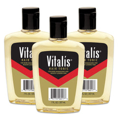 Vitalis 7 oz hair tonic bottle for easy daily grooming and styling
