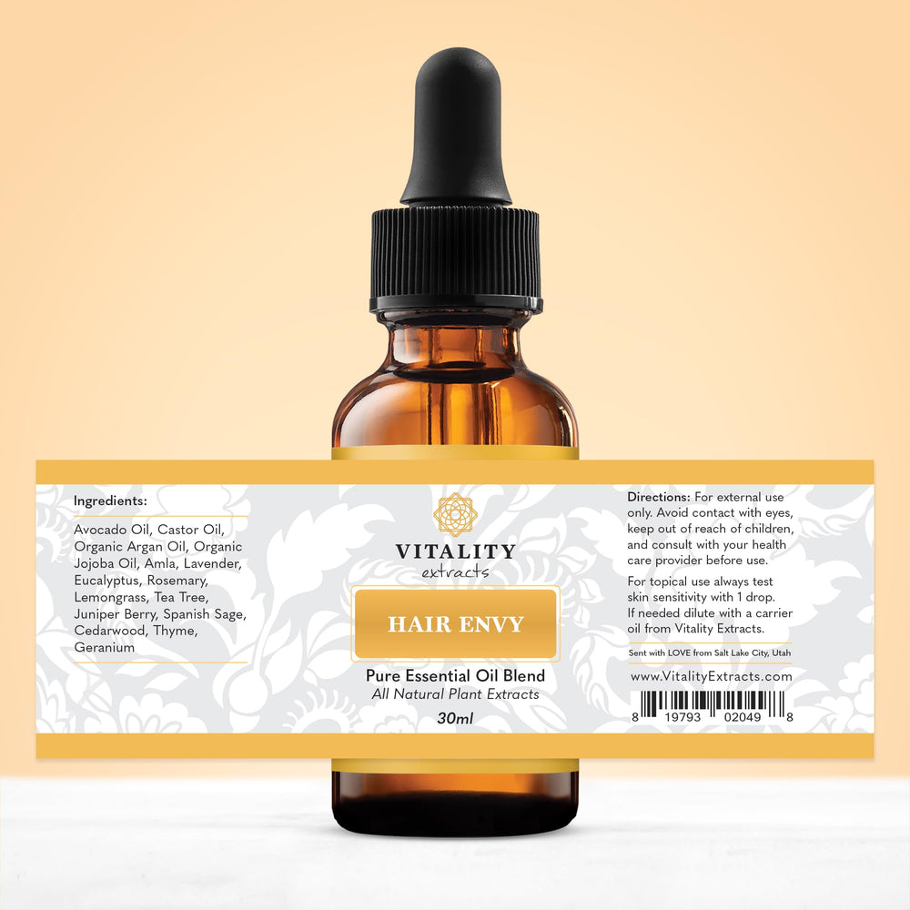 Vitality Hair Envy packaging showcase emphasizes paraben-free and toxin-free promise