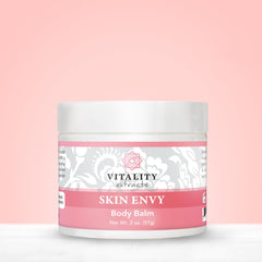 Vitality Skin Envy Balm with beeswax seals in moisture for lasting comfort.