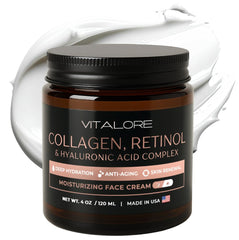 Vitalore anti aging face cream texture close up for deep hydration