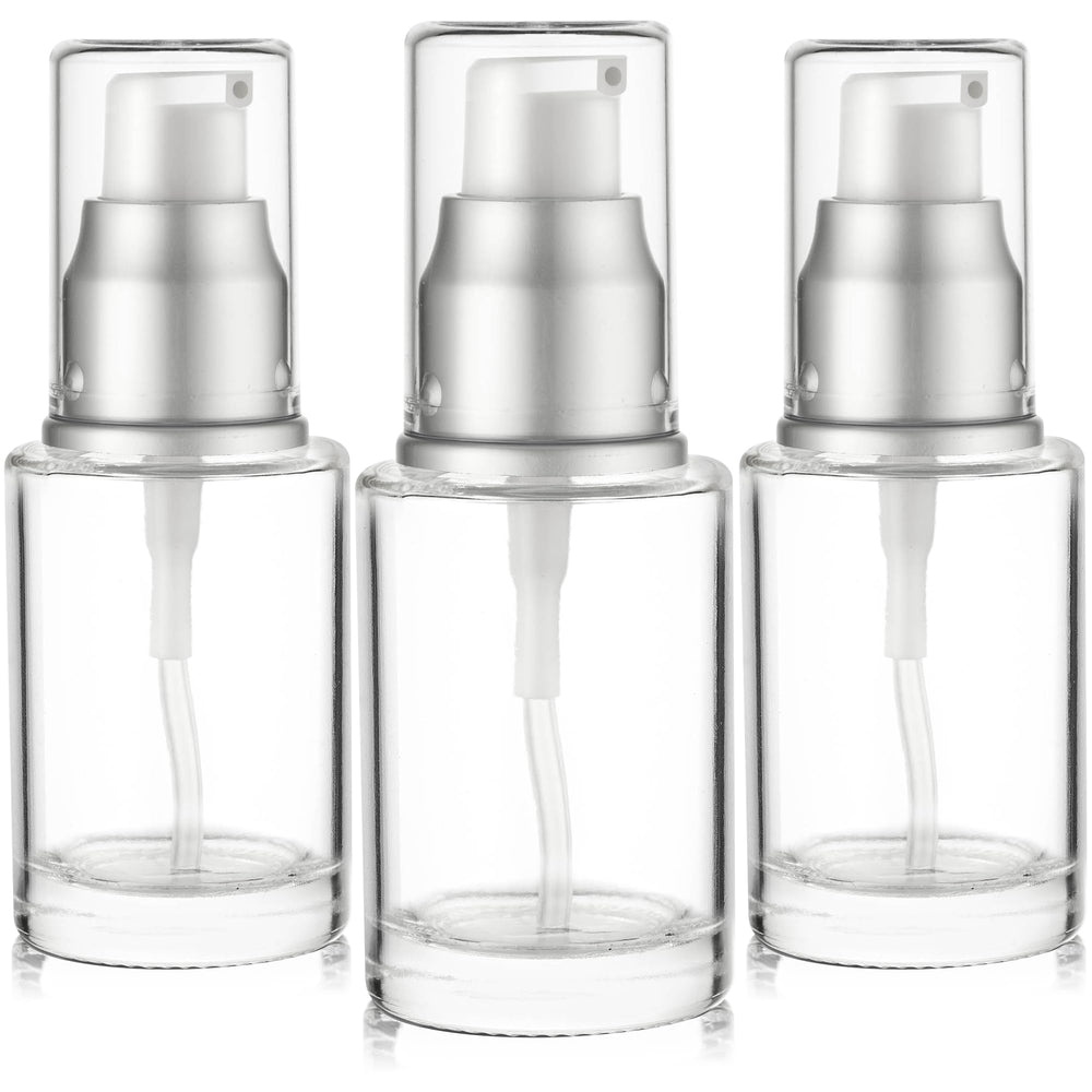 VitalUp glass lotion bottle 30ml pump for travel-friendly storage.