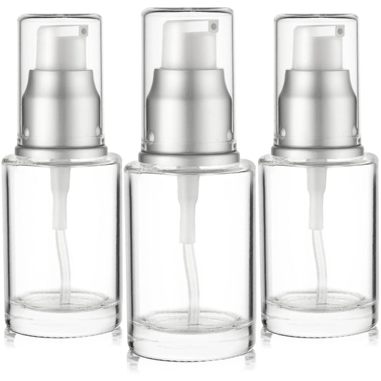 VitalUp glass lotion bottle 30ml pump for travel-friendly storage.