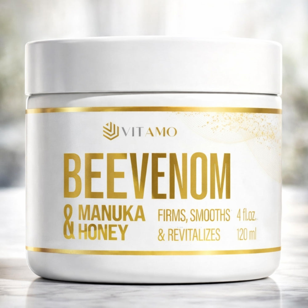 Vitamo Bee Venom Cream packaging with box and tube display