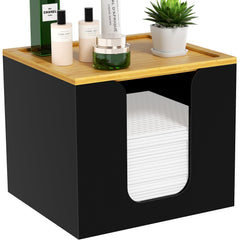 VITVITI disposable towel holder box with clear acrylic and bamboo design for a stylish bath