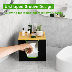 VITVITI towel holder with bamboo lid offering extra top storage for small items