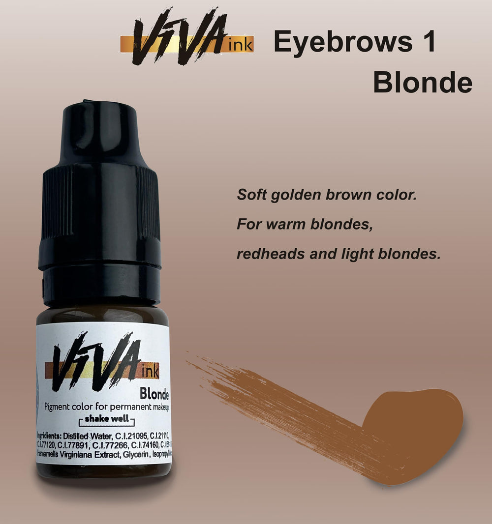 VIVA INK blonde pigment bottle cap demonstrates secure storage.