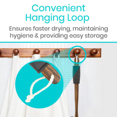 Vive cord loop on handle for hanging and quick drying