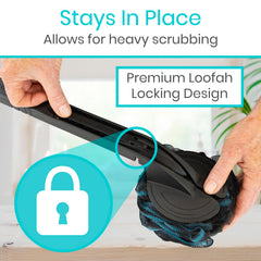 Vive interchangeable loofah attachments swap textures for different areas