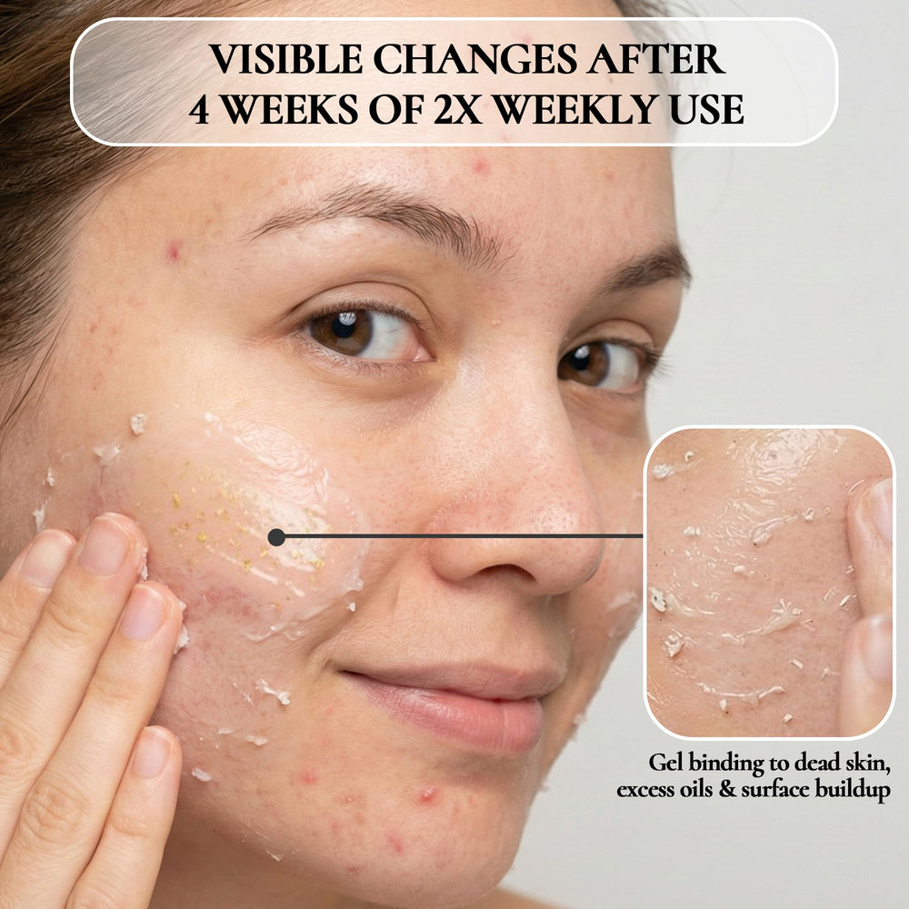 Application on dry skin with Vivo Per Lei gel forming smooth clumps.