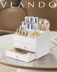 White finish blends with any bedroom or bathroom decor