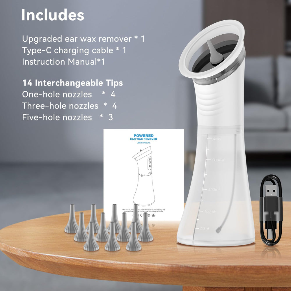 VLINGQI complete nozzle set for customizable ear cleaning approaches.