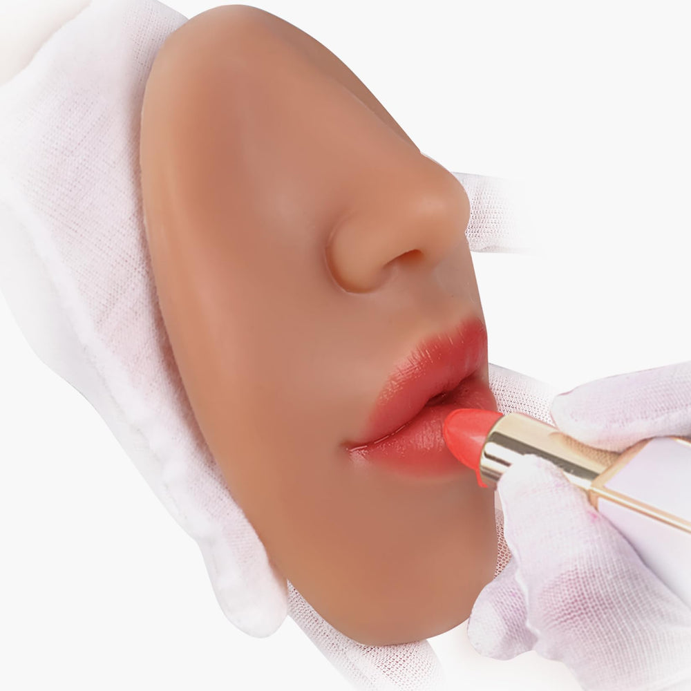 Vnmcry silicone-face model offering lifelike texture for realistic piercing angle simulations