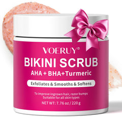 VOERUY Bikini Scrub texture close-up with fine particles for gentle exfoliation