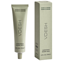 VOESH Hinoki & Lavanda hand balm packaging for on-the-go hydration.