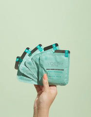 VOESH detox soak and fizz powder in action for an at-home pedicure